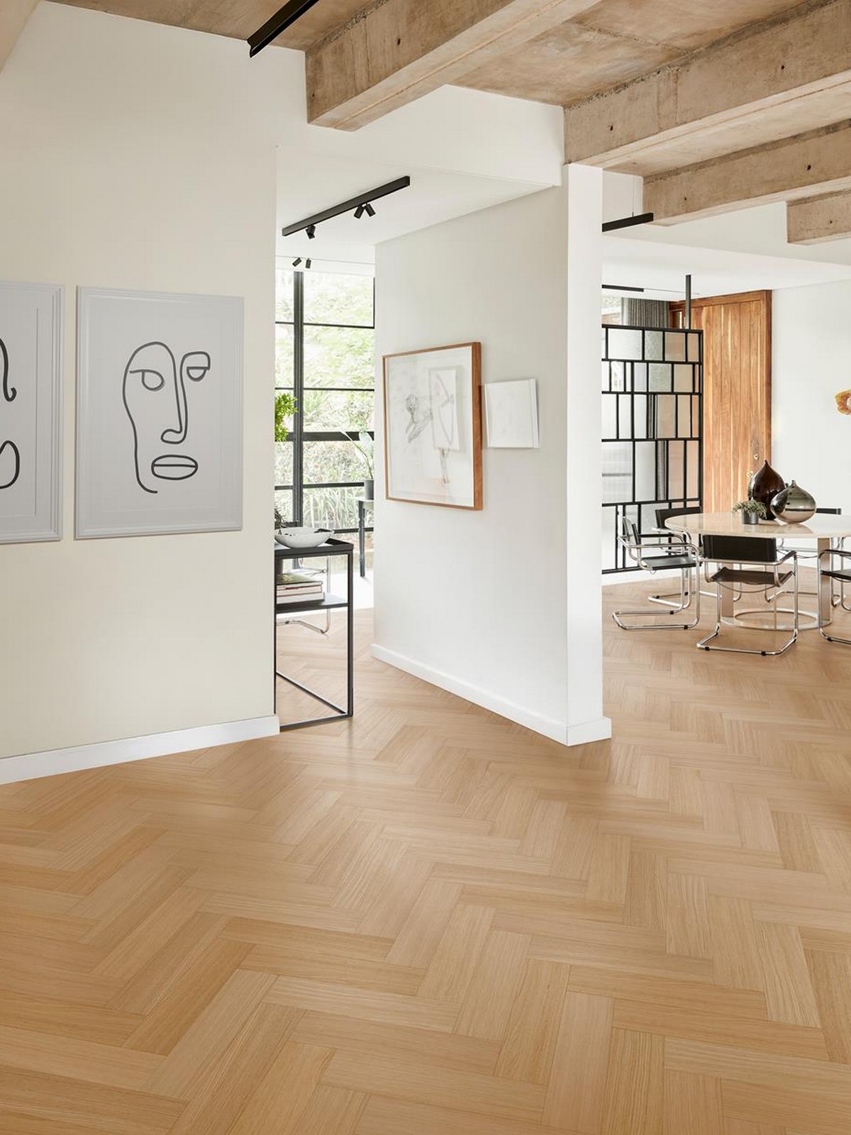 Parchet triplustratificat Herringbone Stejar Chamomille