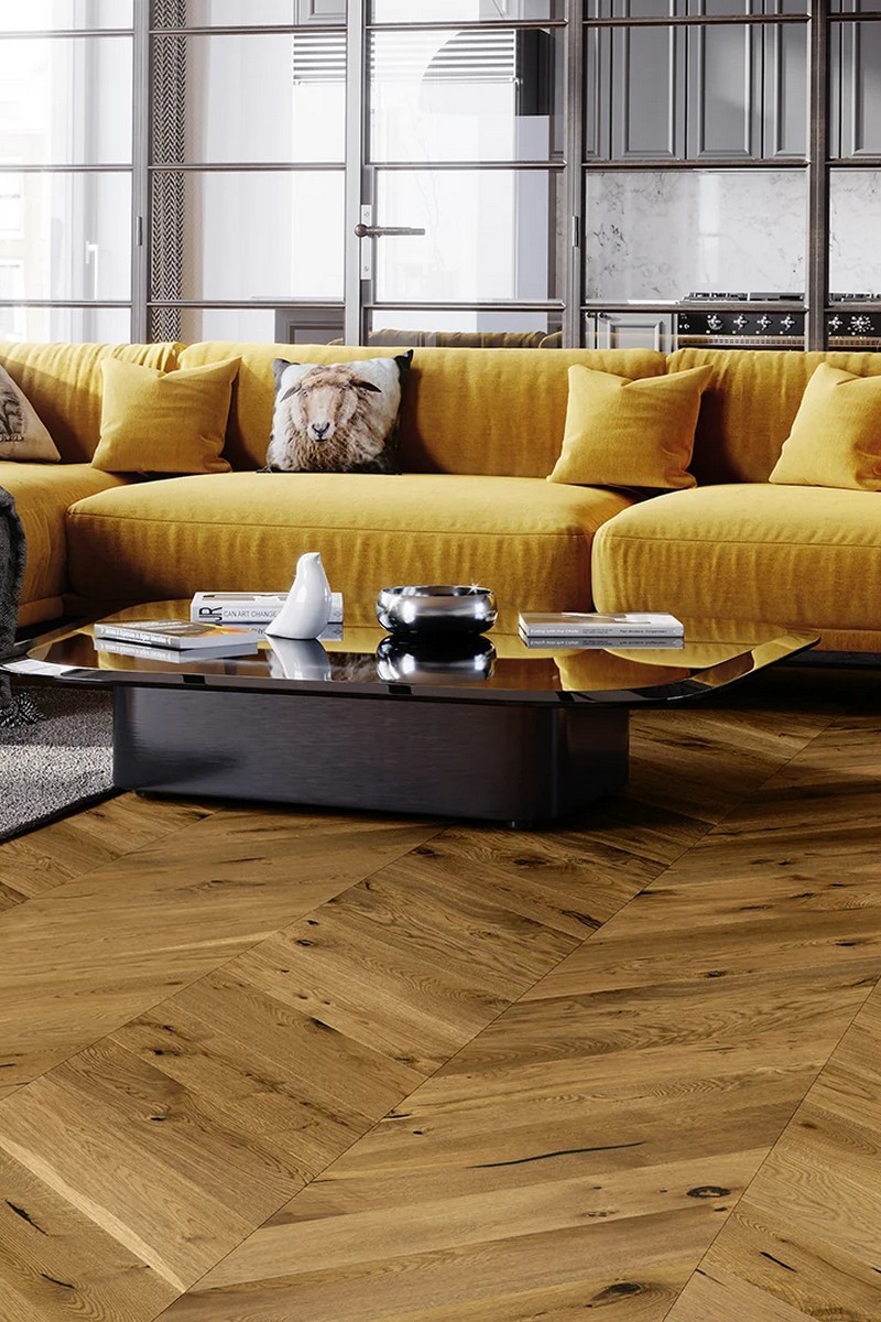 Parchet triplustratificat Chevron Stejar Mainland