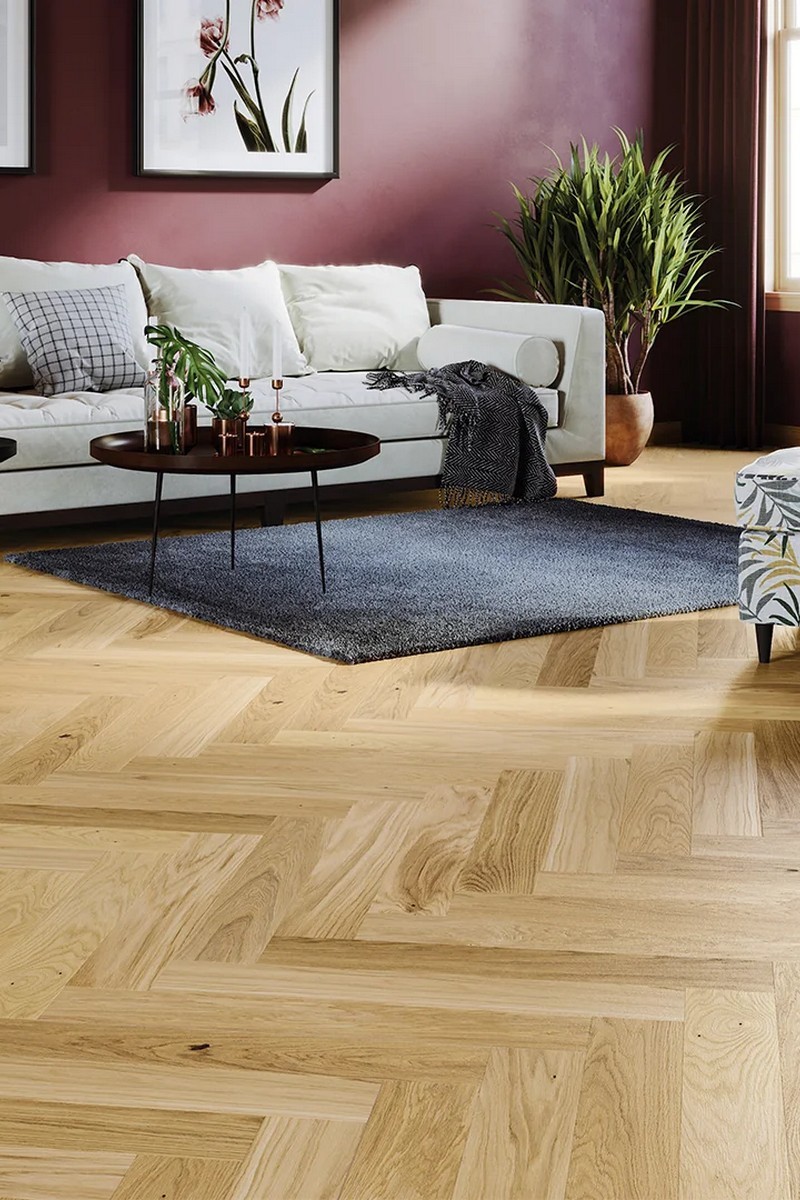 Parchet triplustratificat Herringbone Stejar Bright 110