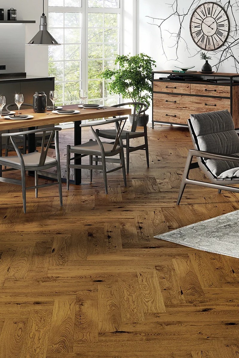 Parchet triplustratificat Herringbone Stejar Sugar Brown 130