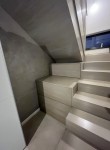 Scara stejar minimalist albit