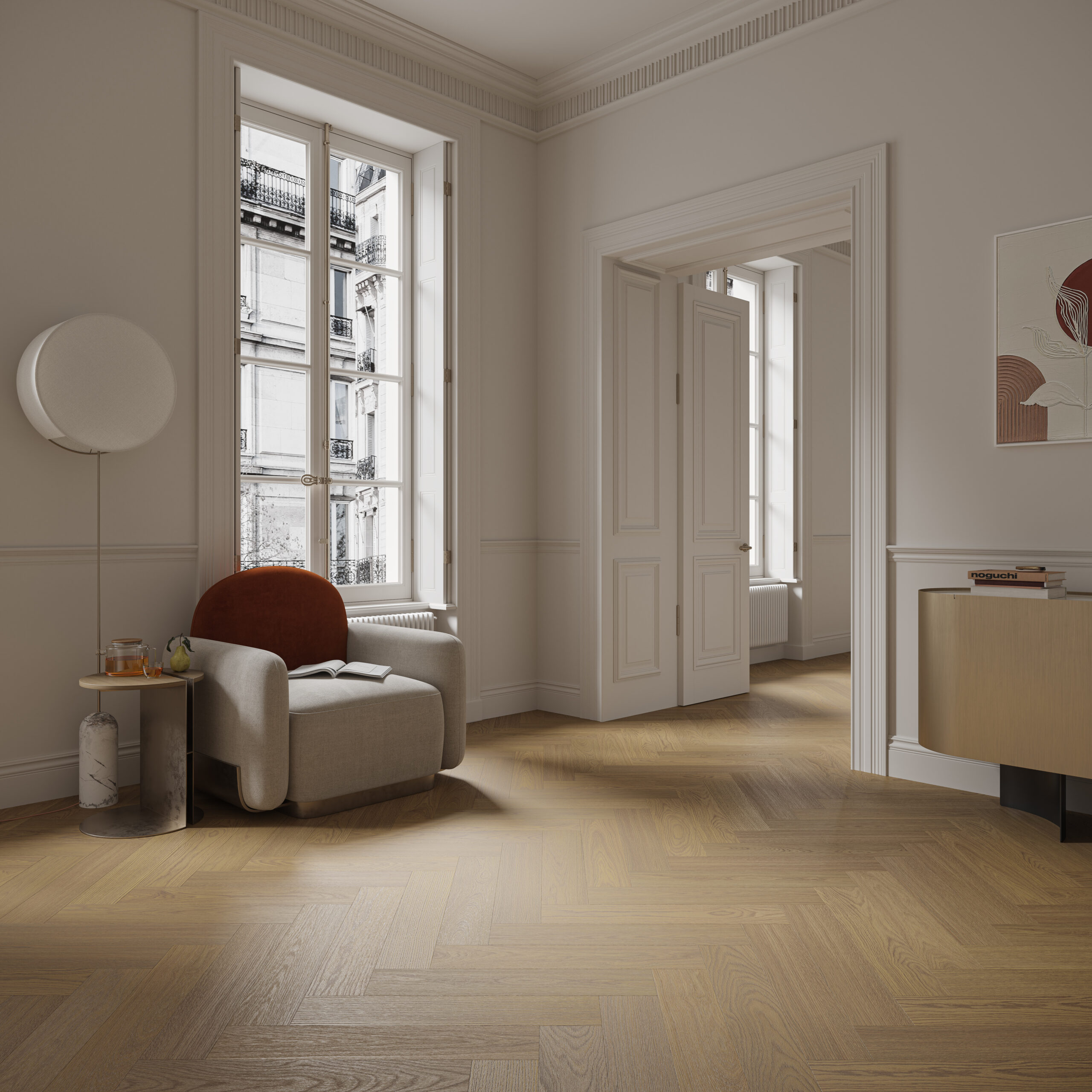 Parchet vinil SPC Stejar Antic Herringbone