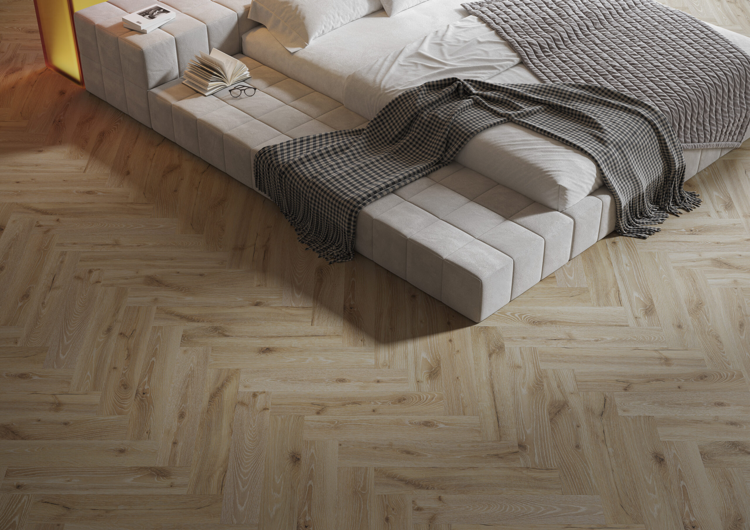 Parchet vinil SPC Stejar Desert Herringbone