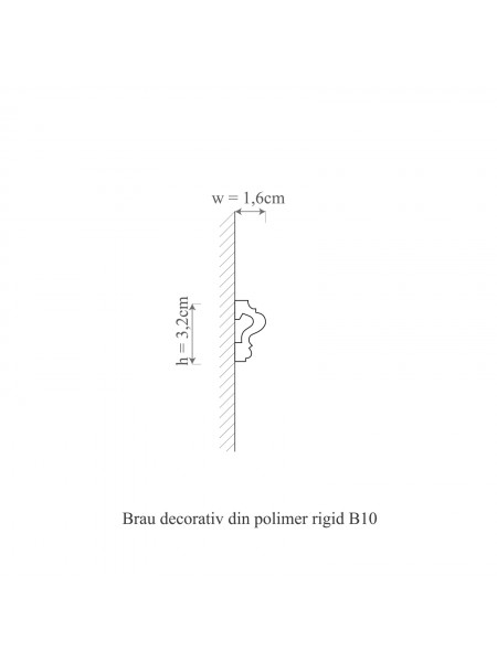 Brau decorativ din polimer rigid B10 - 3.2x1.6x200 cm