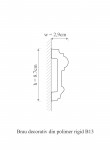 Brau decorativ din polimer rigid B13 - 8.7x2.9x200 cm