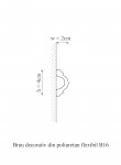 Brau decorativ din polimer rigid B16 - 4x2x200 cm