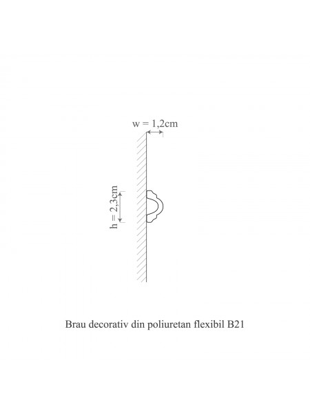 Brau decorativ din polimer rigid B21 - 2.3x1.2x200 cm