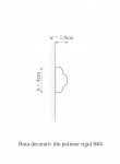 Brau decorativ din polimer rigid B4 - 4x1.9x200 cm