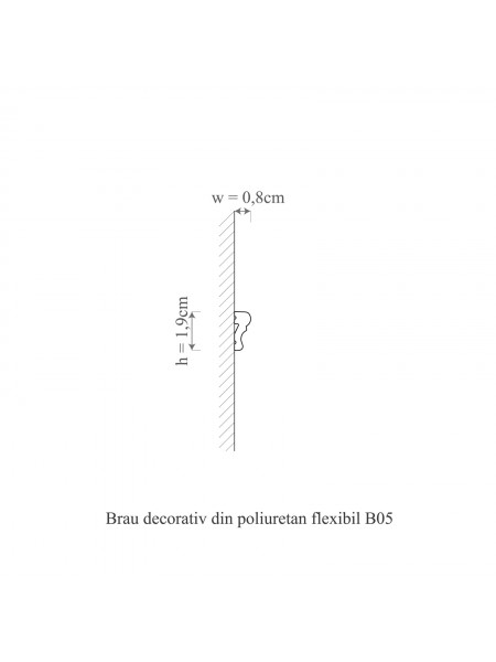 Brau decorativ din polimer rigid B5 - 1.9x0.8x200 cm