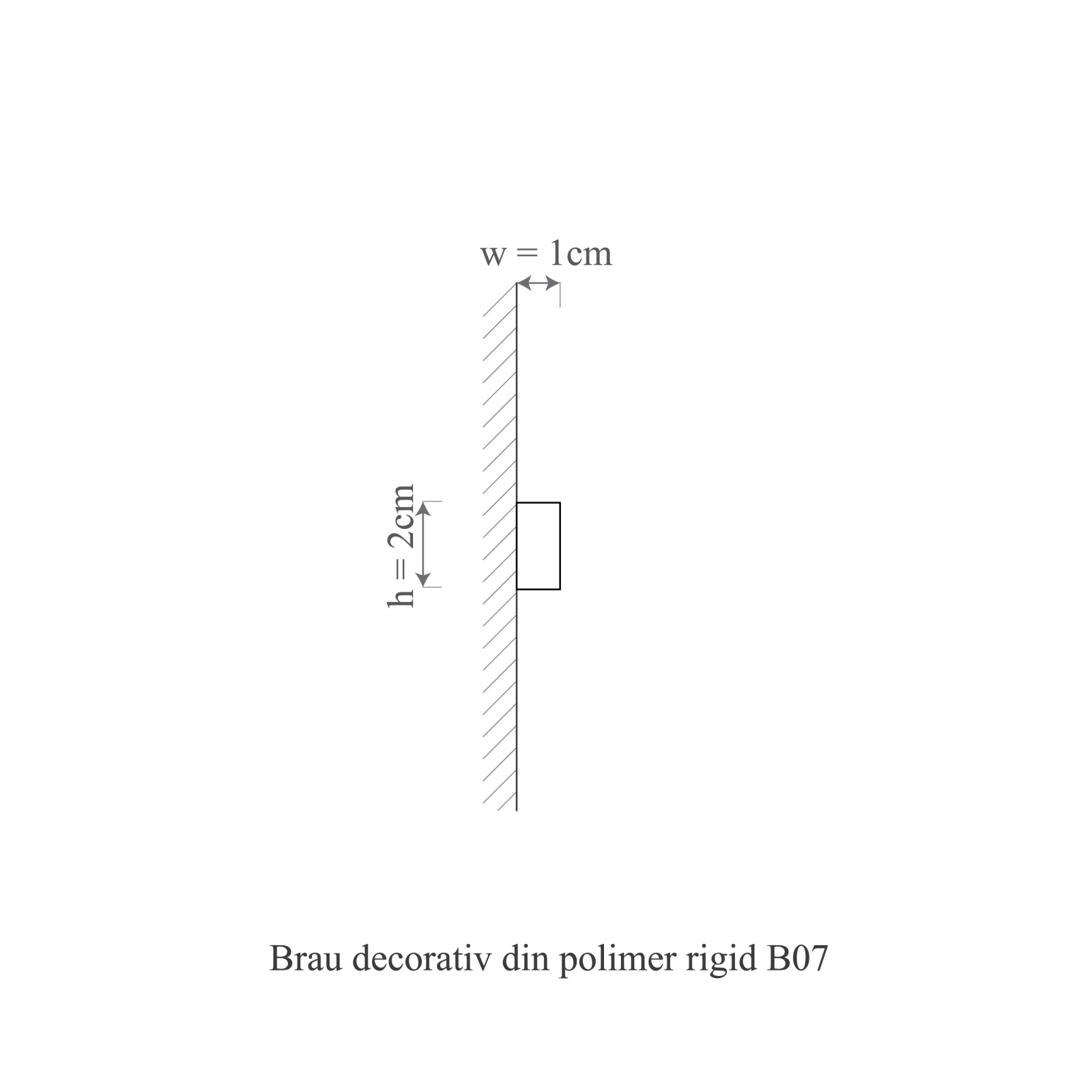 Brau decorativ din polimer rigid B7 - 2x1x200 cm