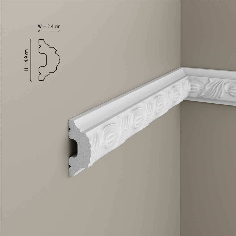 Brau decorativ din polimer rigid B9 - 4.9x2.4x200 cm