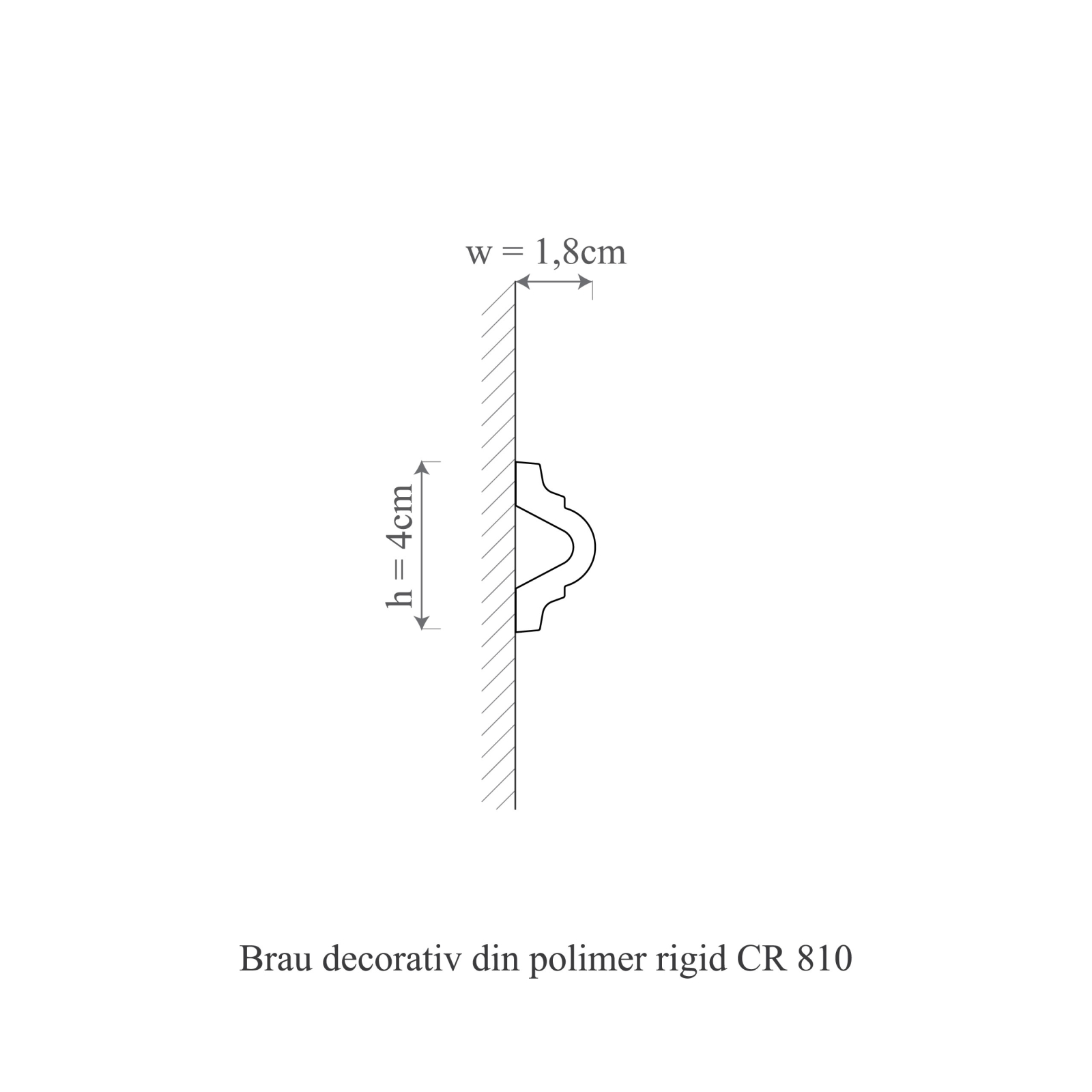 Brau decorativ din poliuretan CR810 - 4x1.8x200 cm