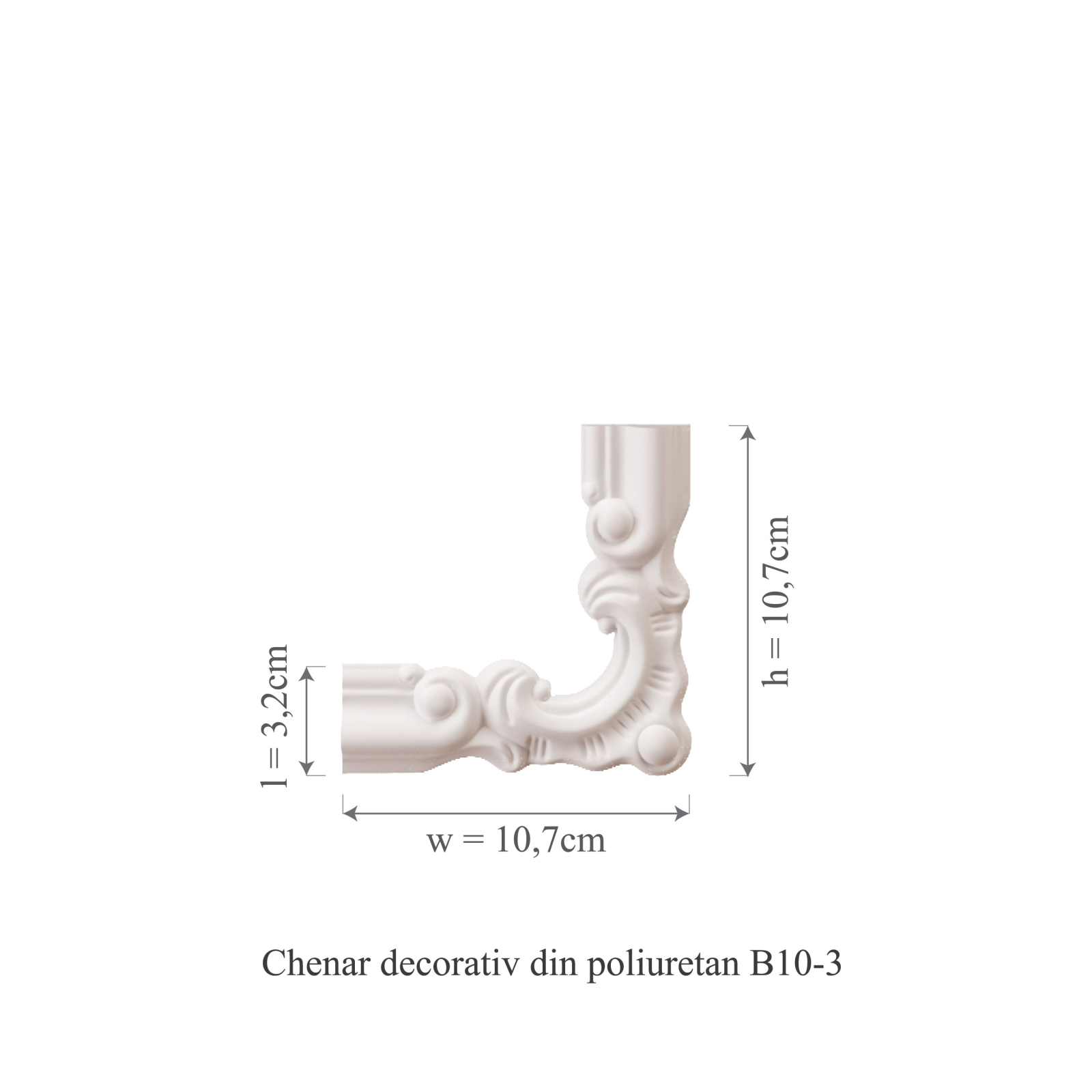 Chenar decorativ din poliuretan B10-3 - 10.7x10.7x1.6 cm