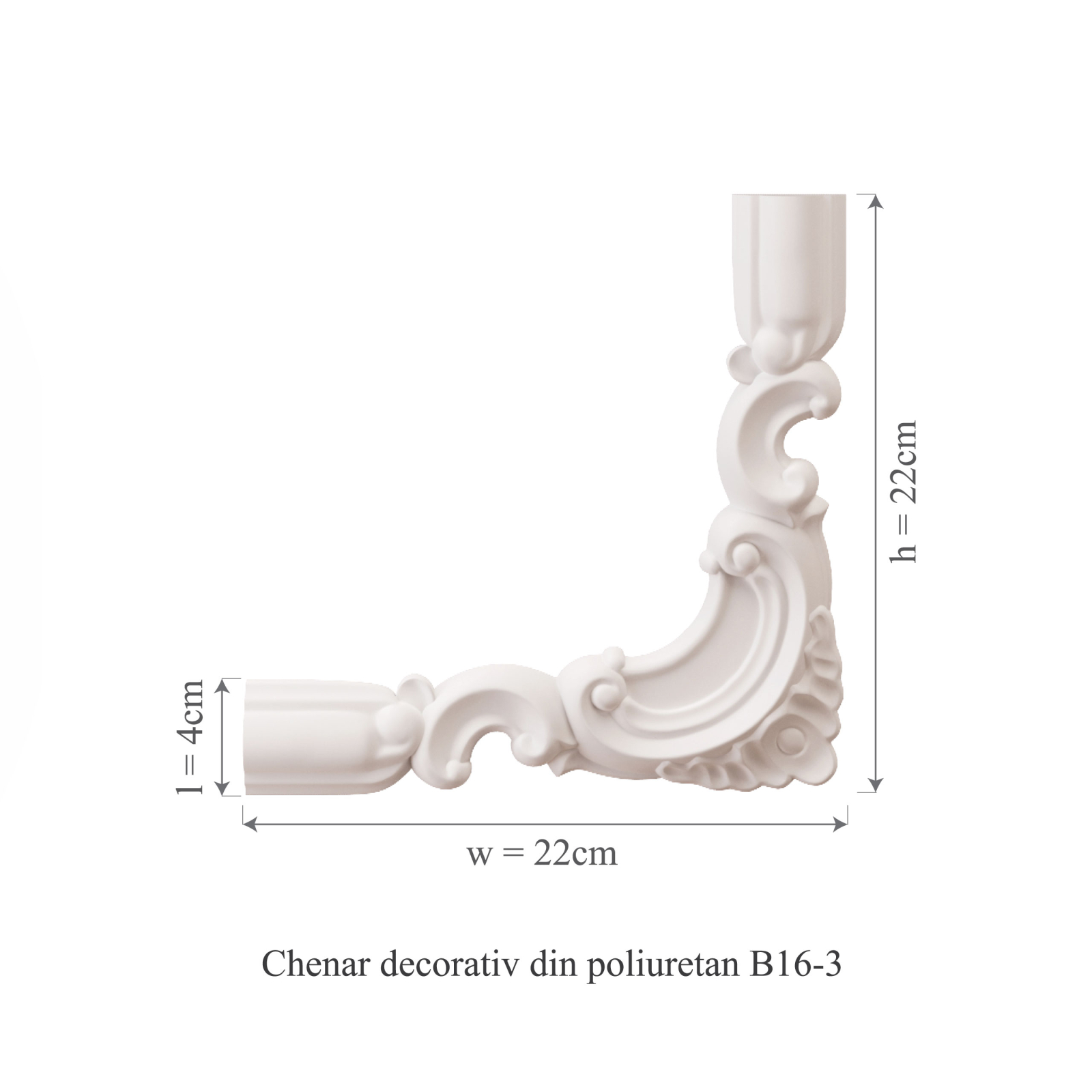 Chenar decorativ din poliuretan B16-3 - 22x22x2 cm