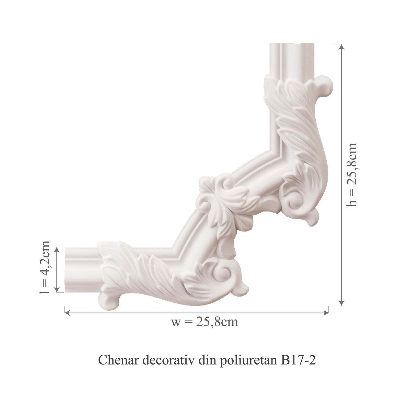 Chenar decorativ din poliuretan B17-2 - 25.8x25.8x1.7 cm cm