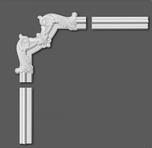 Chenar decorativ din poliuretan B17-2 - 25.8x25.8x1.7 cm cm