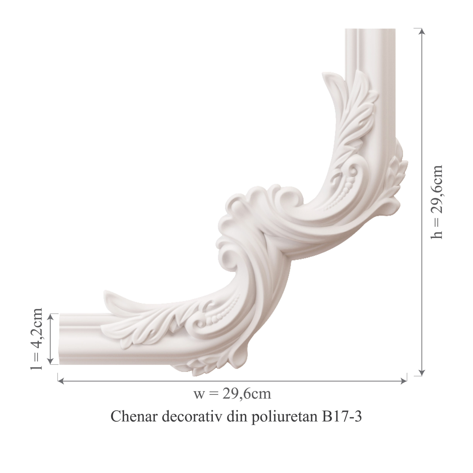 Chenar decorativ din poliuretan B17-3 - 29.6x29.6x1.7 cm