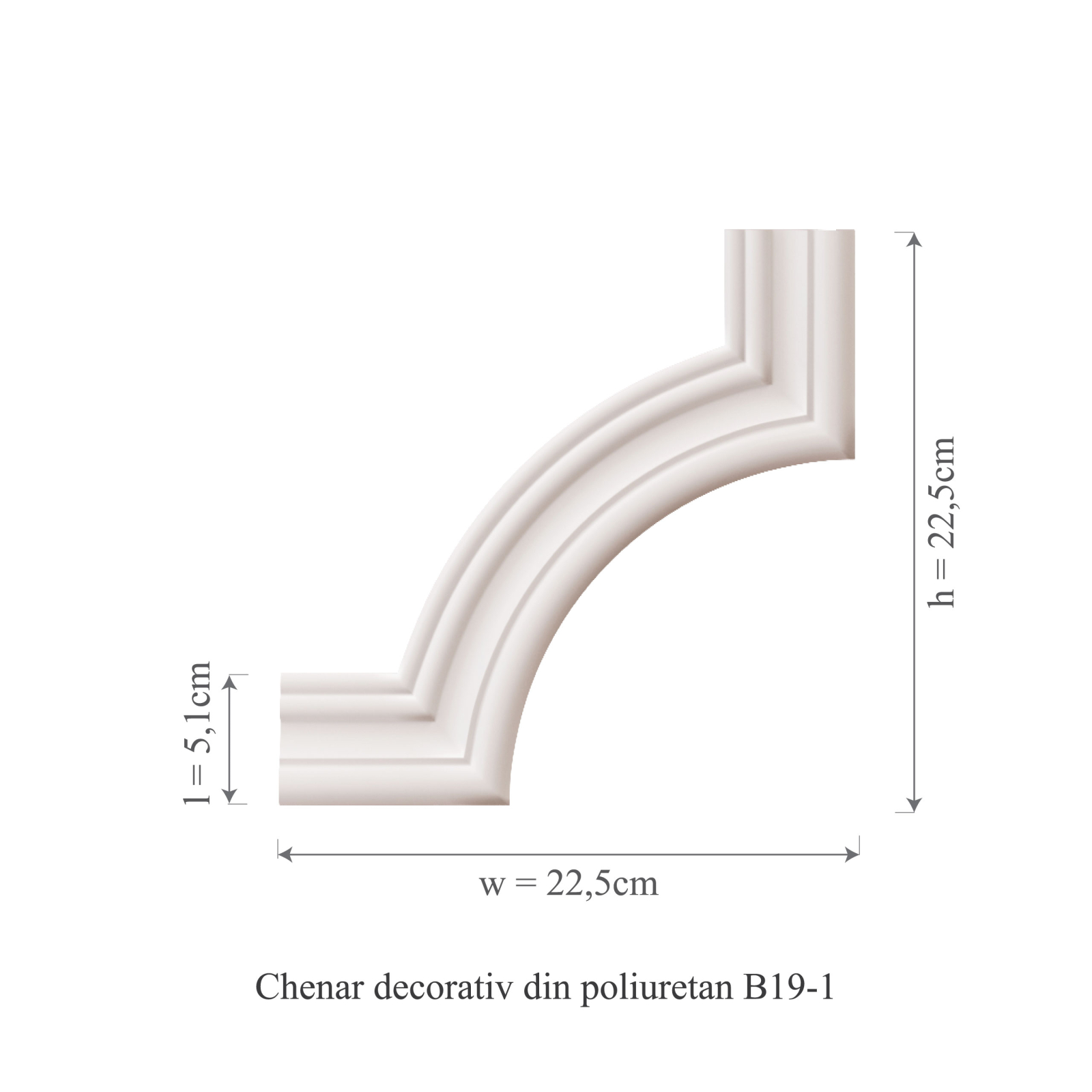 Chenar decorativ din poliuretan B19-1 - 22.5x22.5x1.5 cm