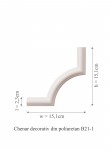Chenar decorativ din poliuretan B21-1 - 15.1x15.1x1.2 cm