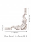 Chenar decorativ din poliuretan B21-2 - 19.5x19.5x1.2 cm