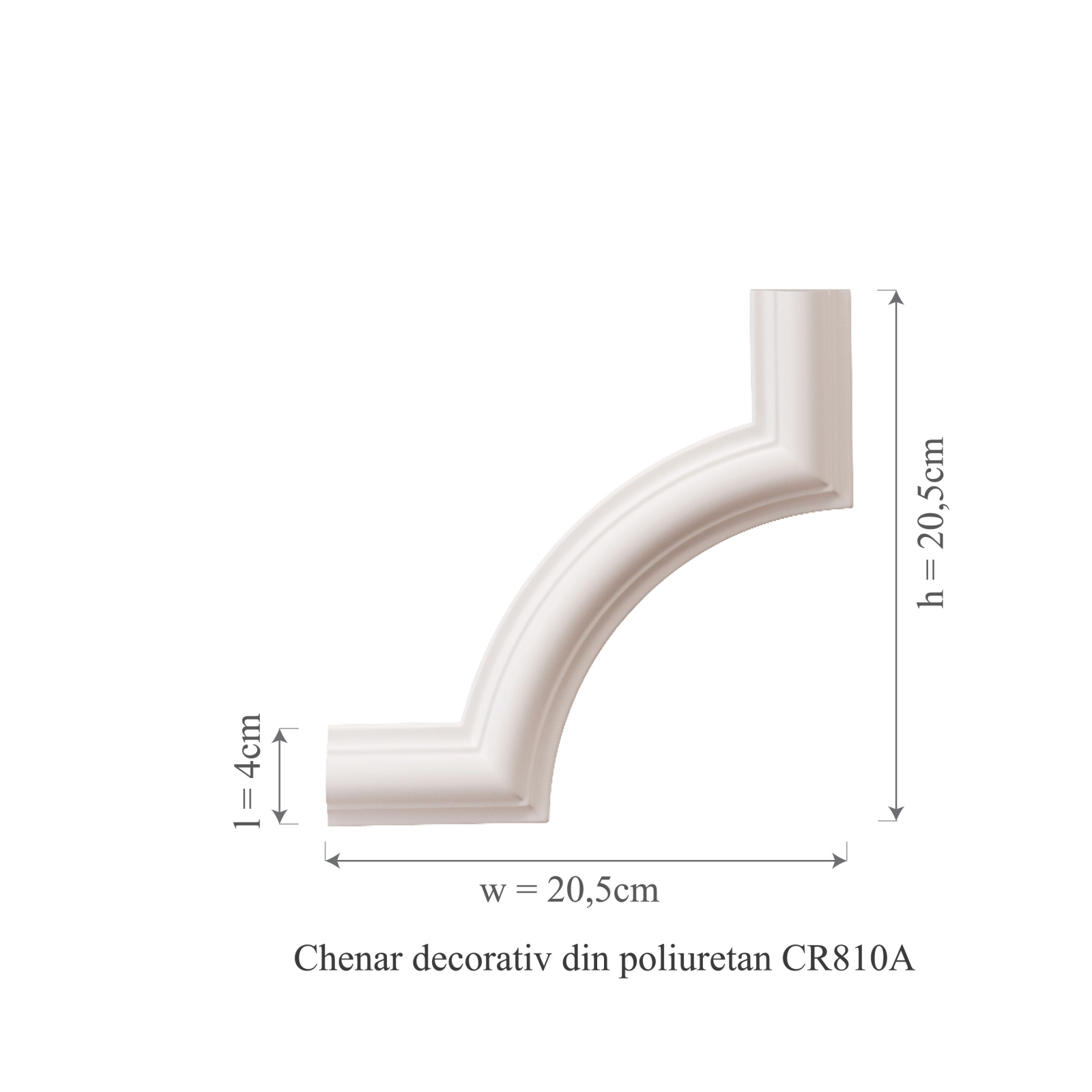 Chenar decorativ din poliuretan CR810A - 20.5x1.8x20.5 cm