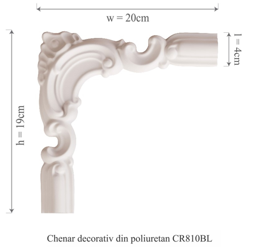 Chenar decorativ din poliuretan CR810BL - 20x1.8x19 cm