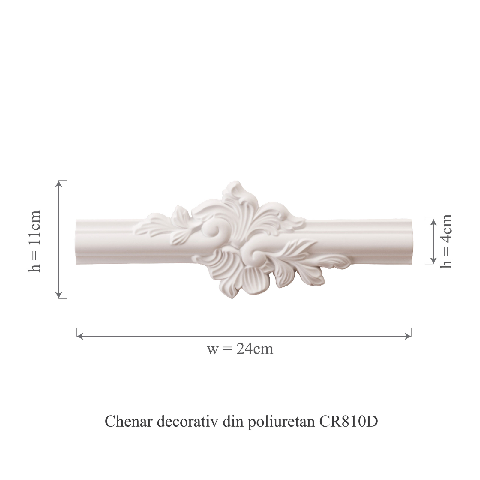 Chenar decorativ din poliuretan CR810D - 11x2x24.5 cm