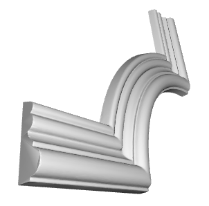 Coltar decorativ din poliuretan CR818A - 20.5x20.5x2 cm