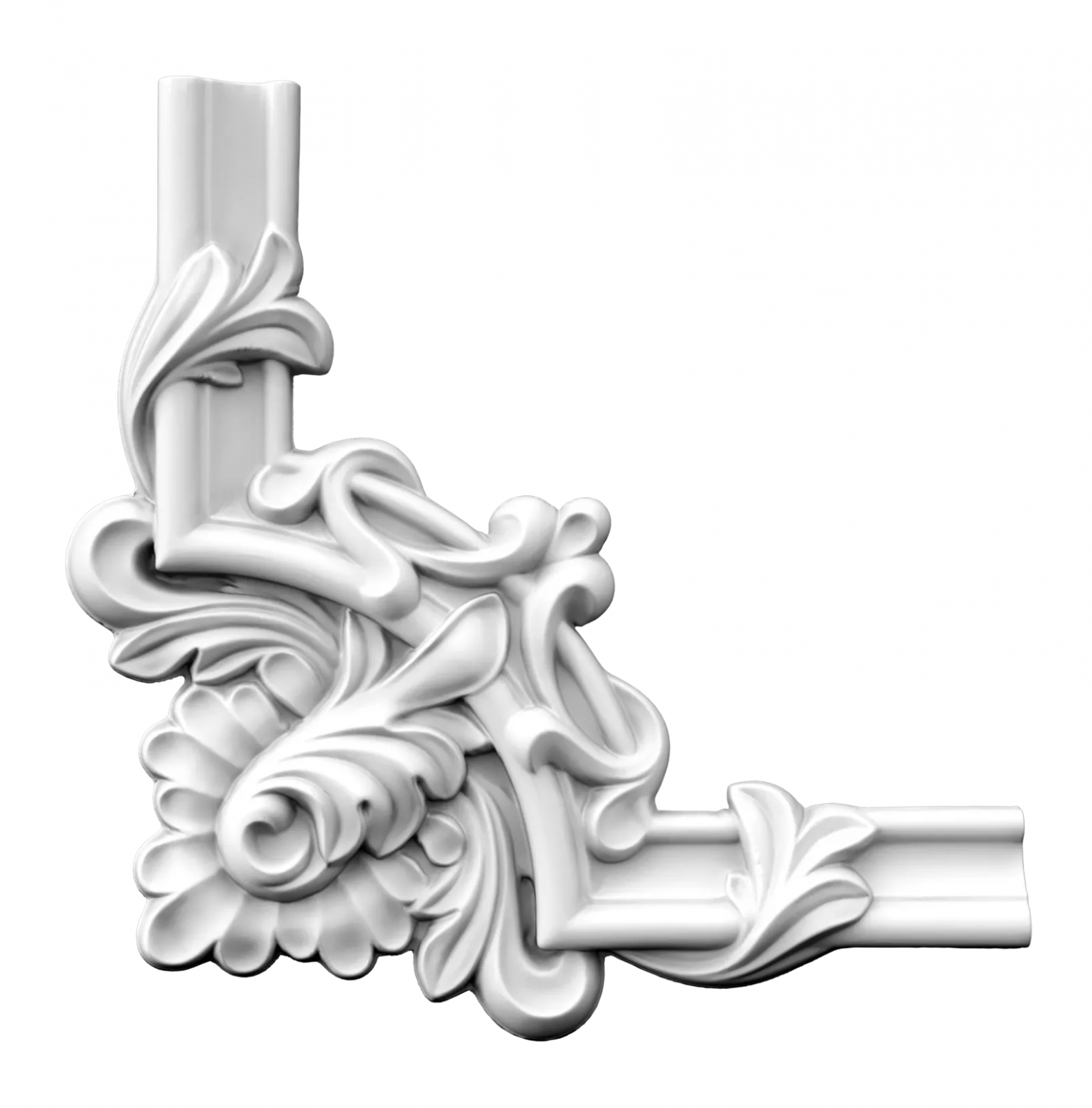 Coltar decorativ din poliuretan CR863A - 22x22x2.3 cm