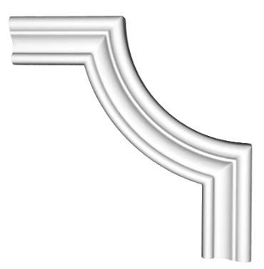 Coltar decorativ din poliuretan CR863B - 18x18x1.5 cm