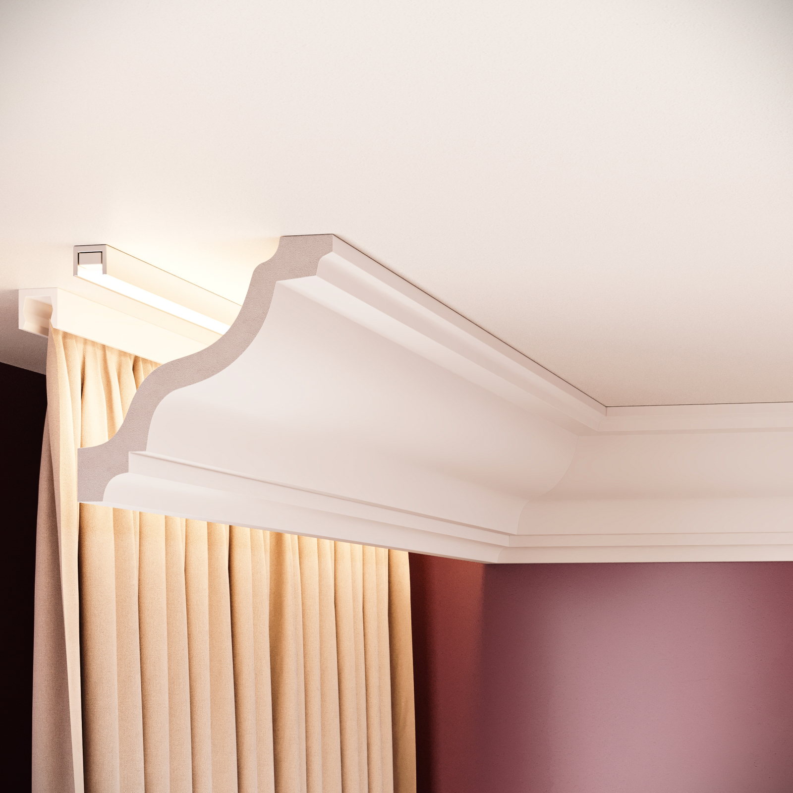 Cornisa decorativa din polimer rigid C11 - 10.8x11.2x200 cm