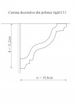 Cornisa decorativa din polimer rigid C11 - 10.8x11.2x200 cm