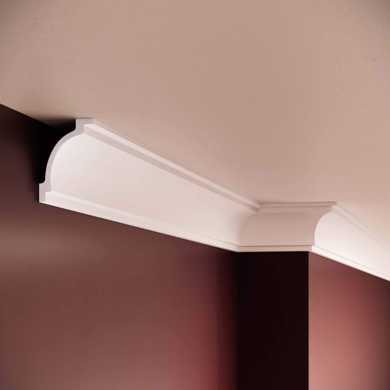 Cornisa decorativa din polimer rigid C12 - 5x7x200 cm