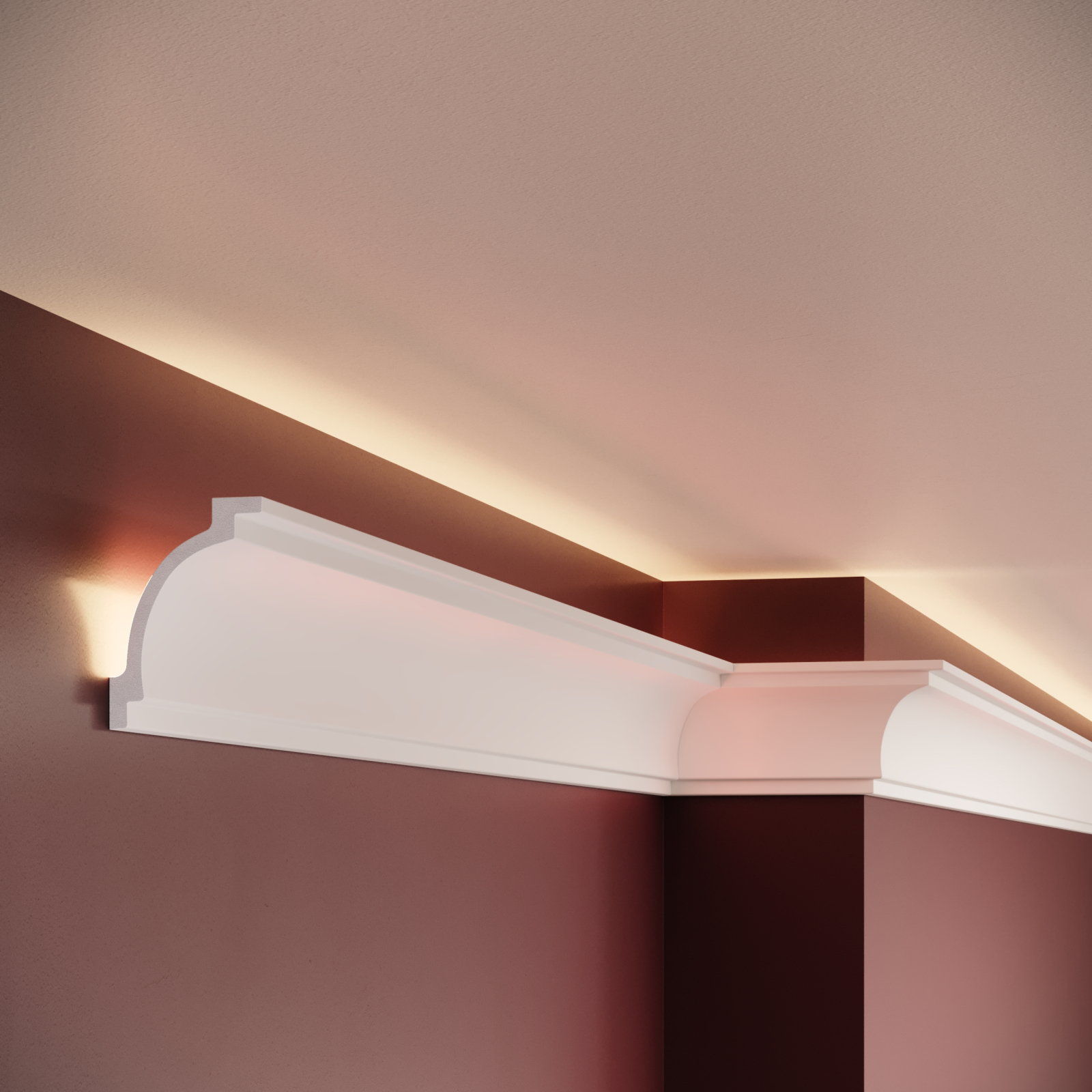 Cornisa decorativa din polimer rigid C12 - 5x7x200 cm