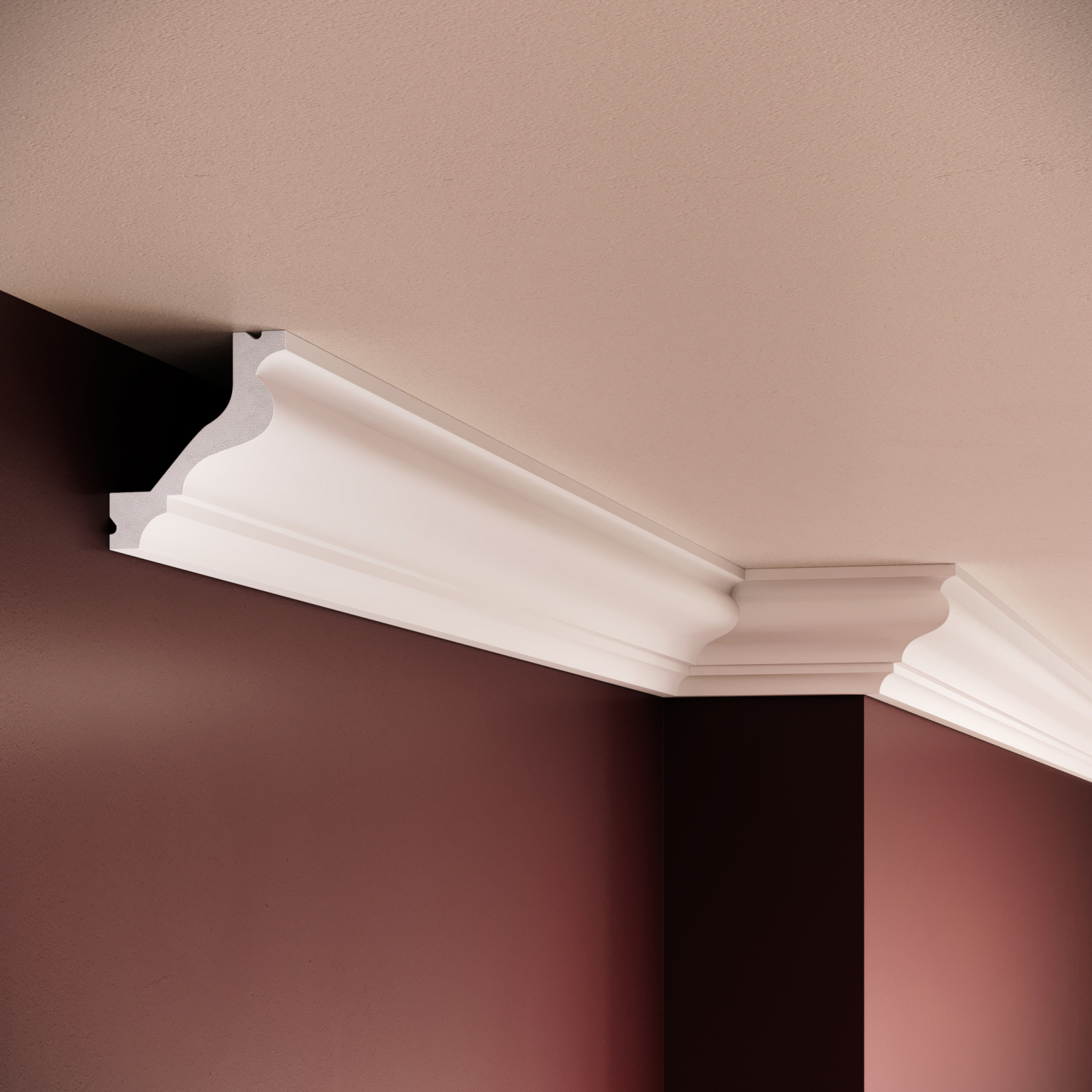 Cornisa decorativa din polimer rigid C13 - 6.5x5.7x200 cm