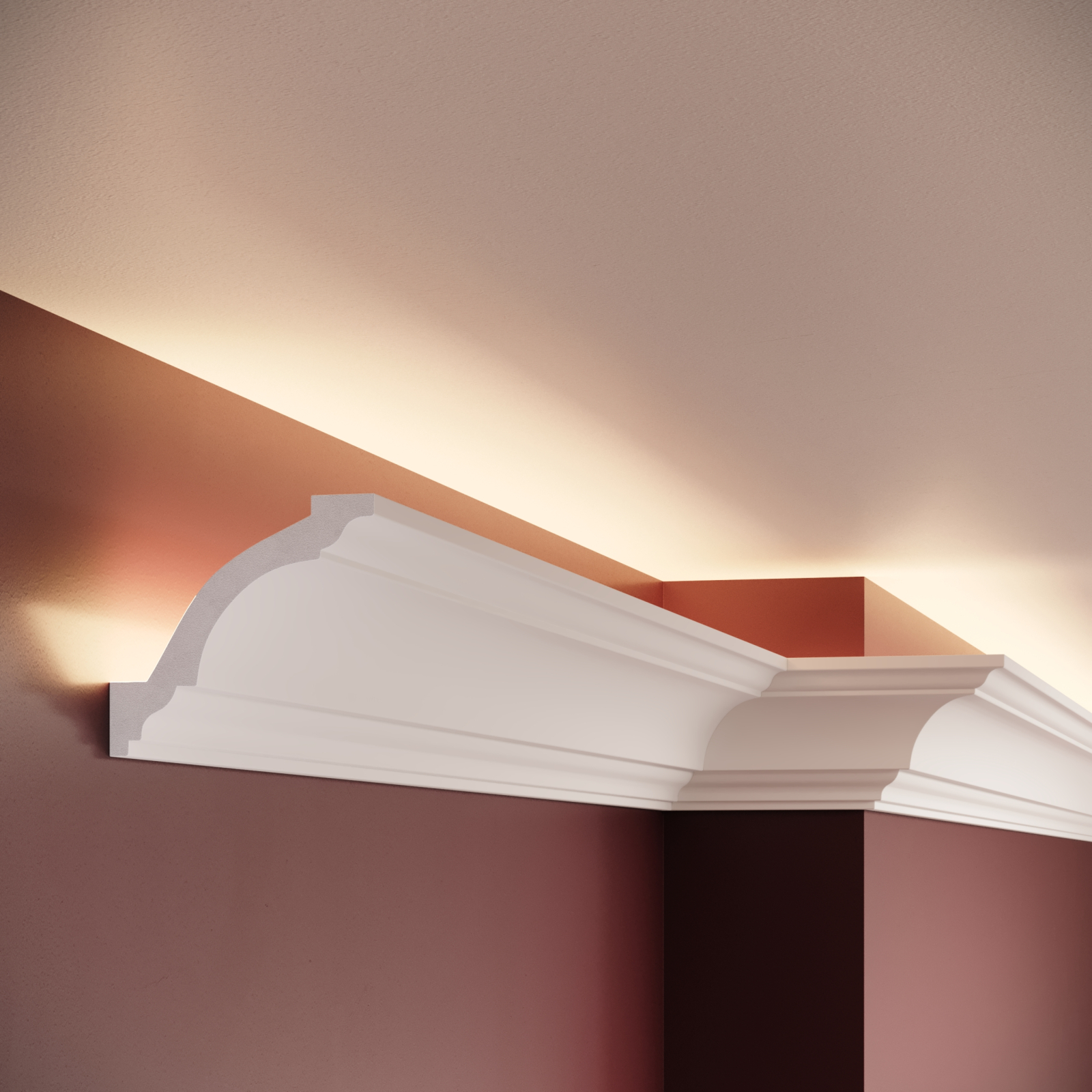 Cornisa decorativa din polimer rigid C14 - 7.8x8.4x200 cm