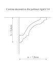 Cornisa decorativa din polimer rigid C14 - 7.8x8.4x200 cm