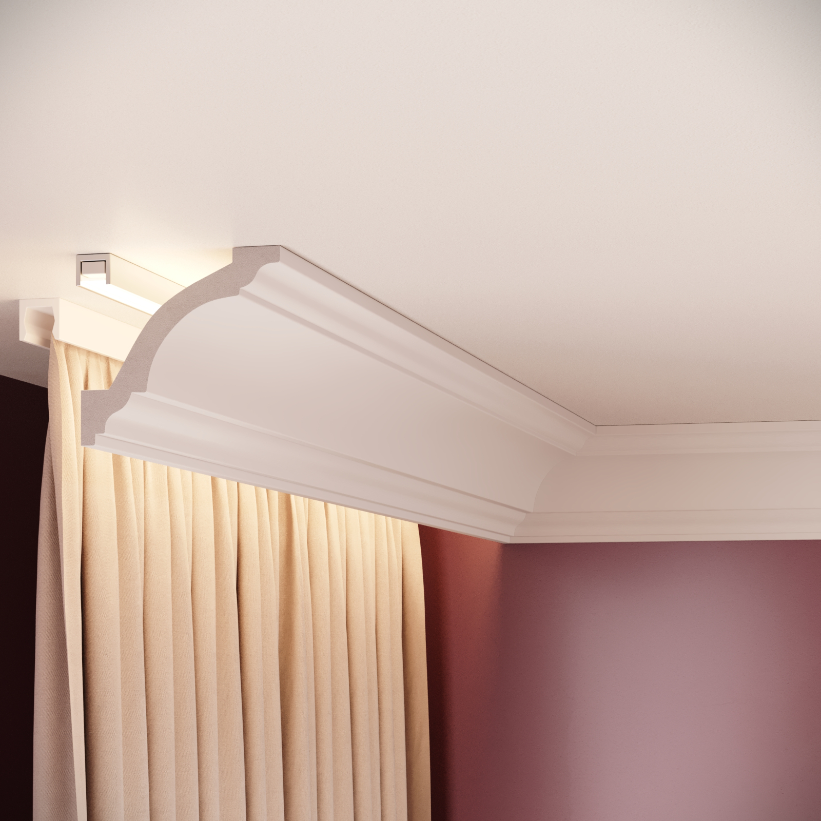 Cornisa decorativa din polimer rigid C14 - 7.8x8.4x200 cm