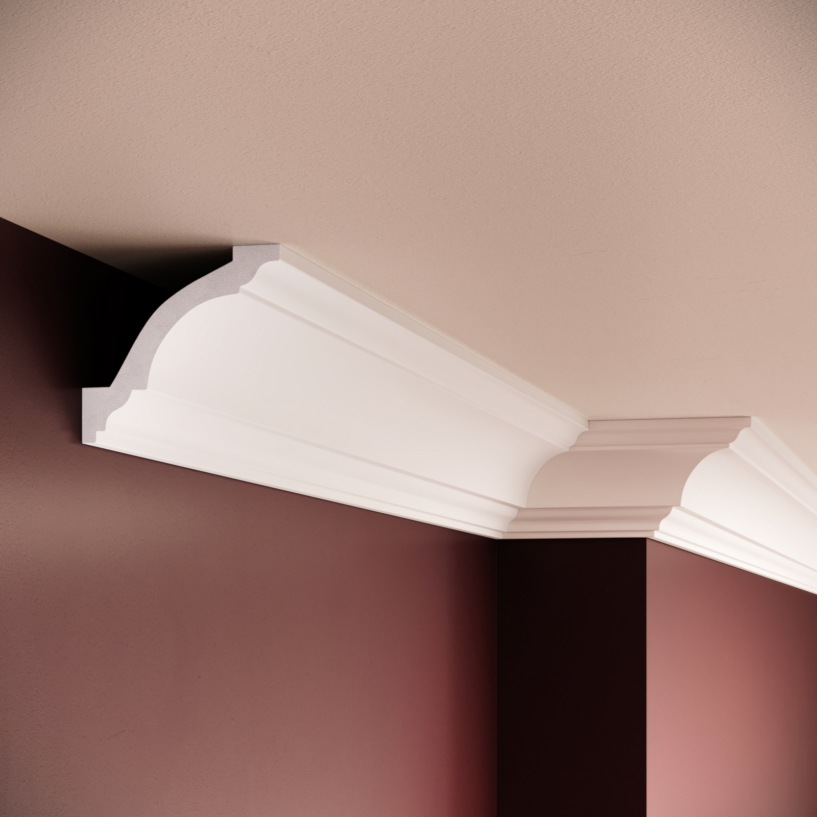 Cornisa decorativa din polimer rigid C14 - 7.8x8.4x200 cm