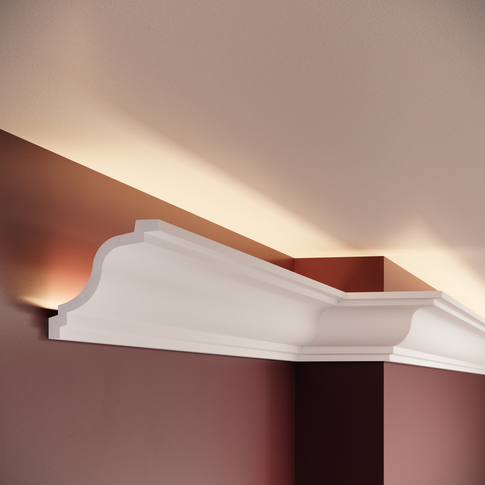 Cornisa decorativa din polimer rigid C15 - 8x8x200 cm