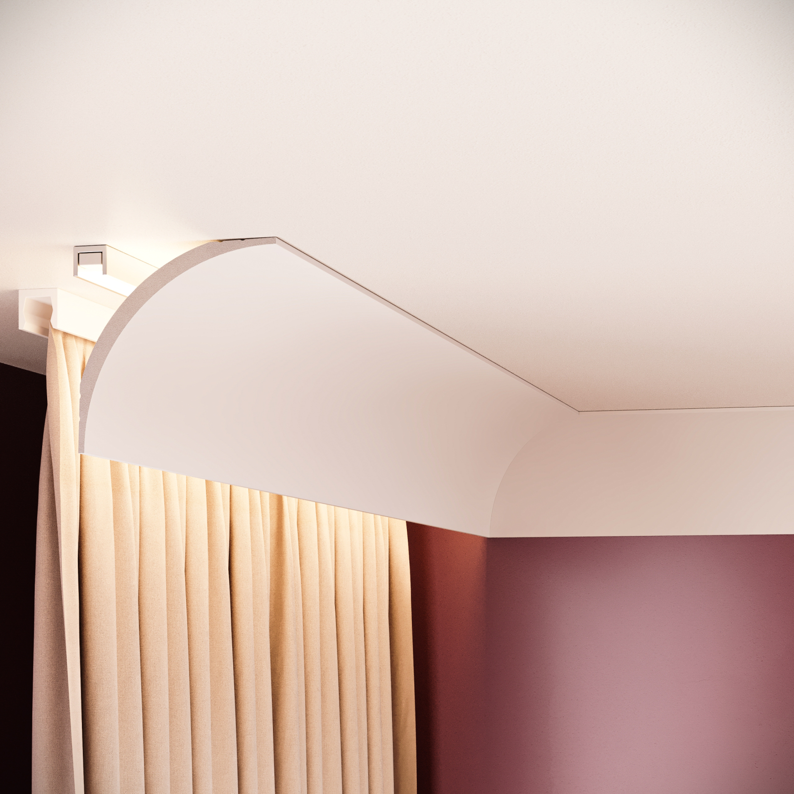 Cornisa decorativa din polimer rigid C16 - 8.7x8.7x200 cm