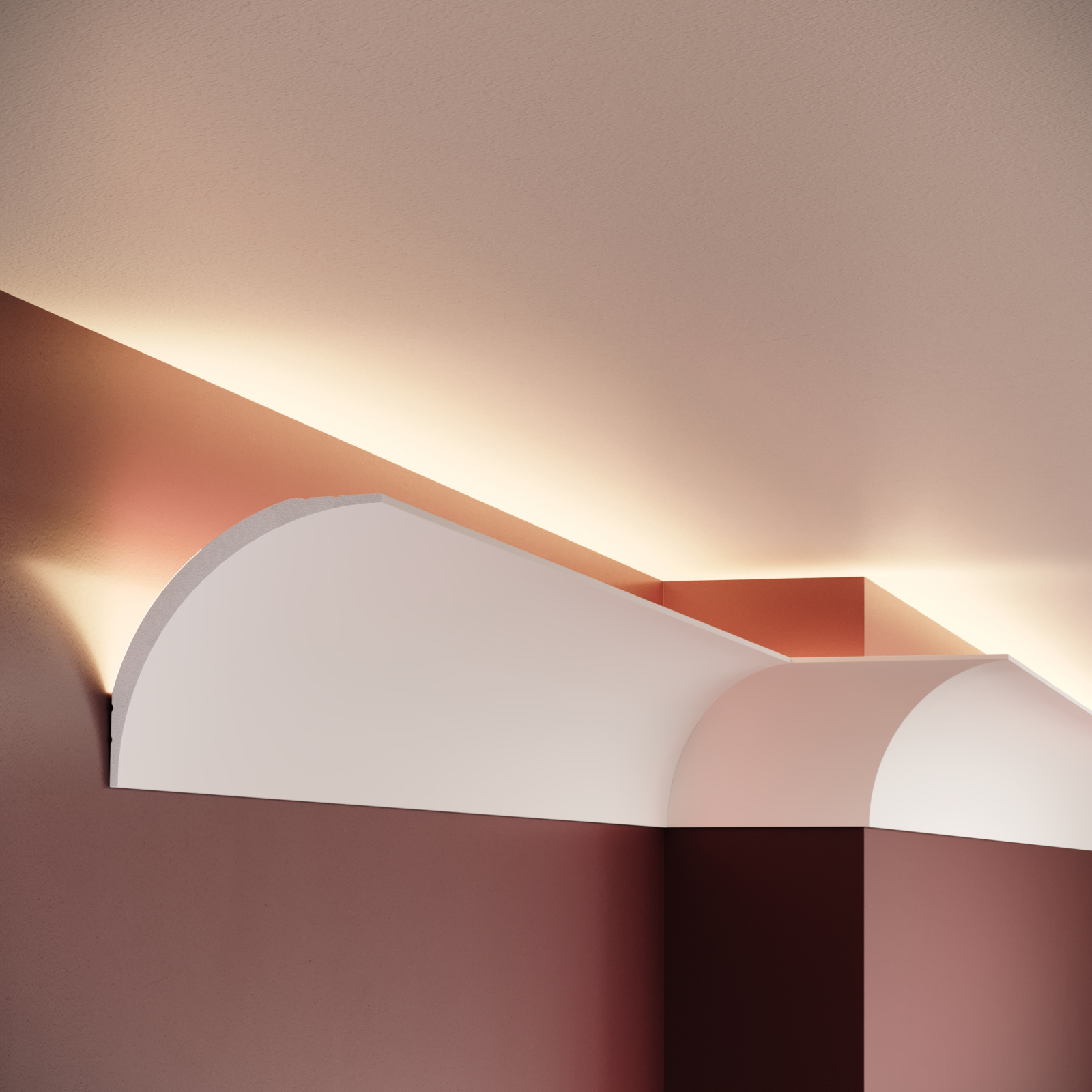 Cornisa decorativa din polimer rigid C16 - 8.7x8.7x200 cm