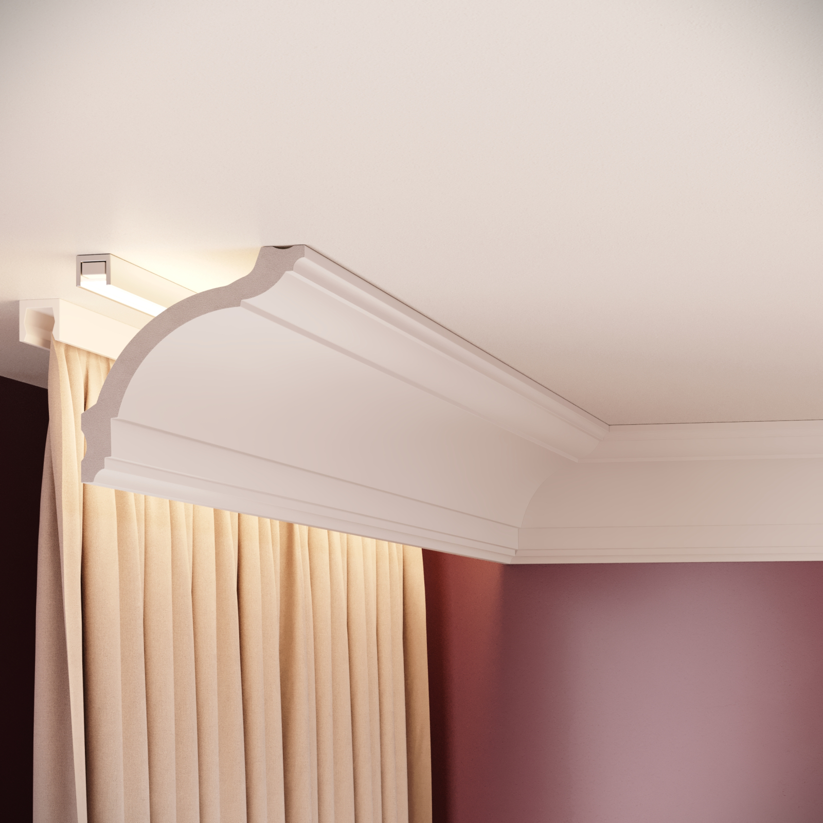 Cornisa decorativa din polimer rigid C17 - 9.3x9.5x200 cm