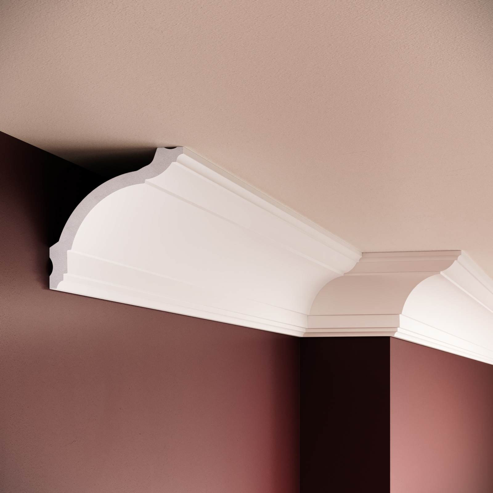 Cornisa decorativa din polimer rigid C17 - 9.3x9.5x200 cm