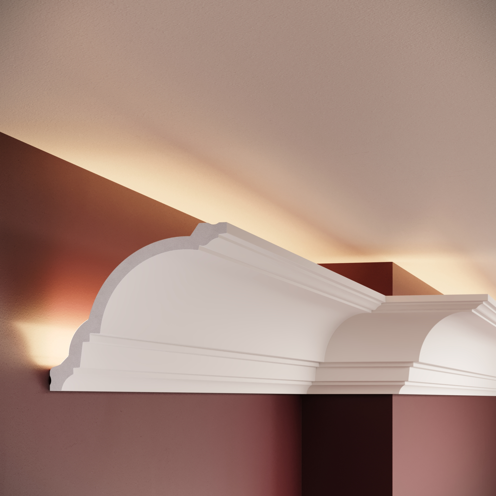 Cornisa decorativa din polimer rigid C18 - 11x12.4x200 cm