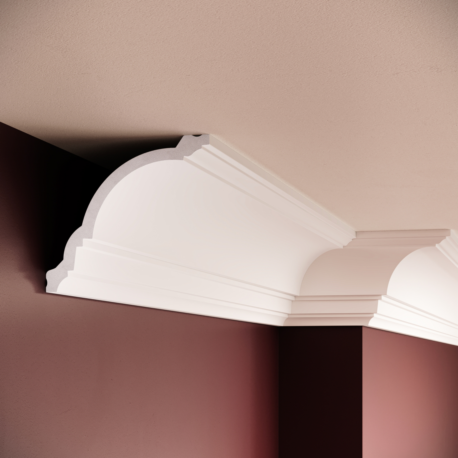 Cornisa decorativa din polimer rigid C18 - 11x12.4x200 cm