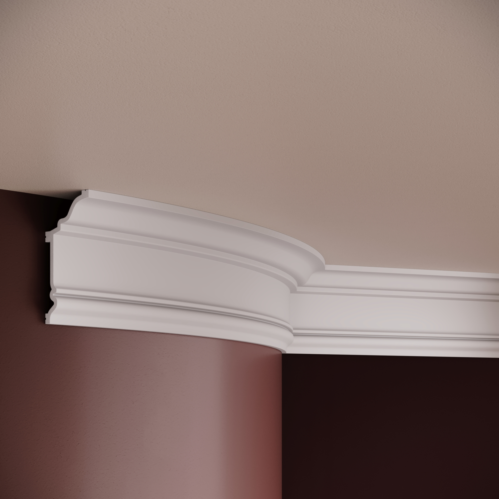 Cornisa decorativa din polimer rigid C19 - 9.7x4.8x200 cm