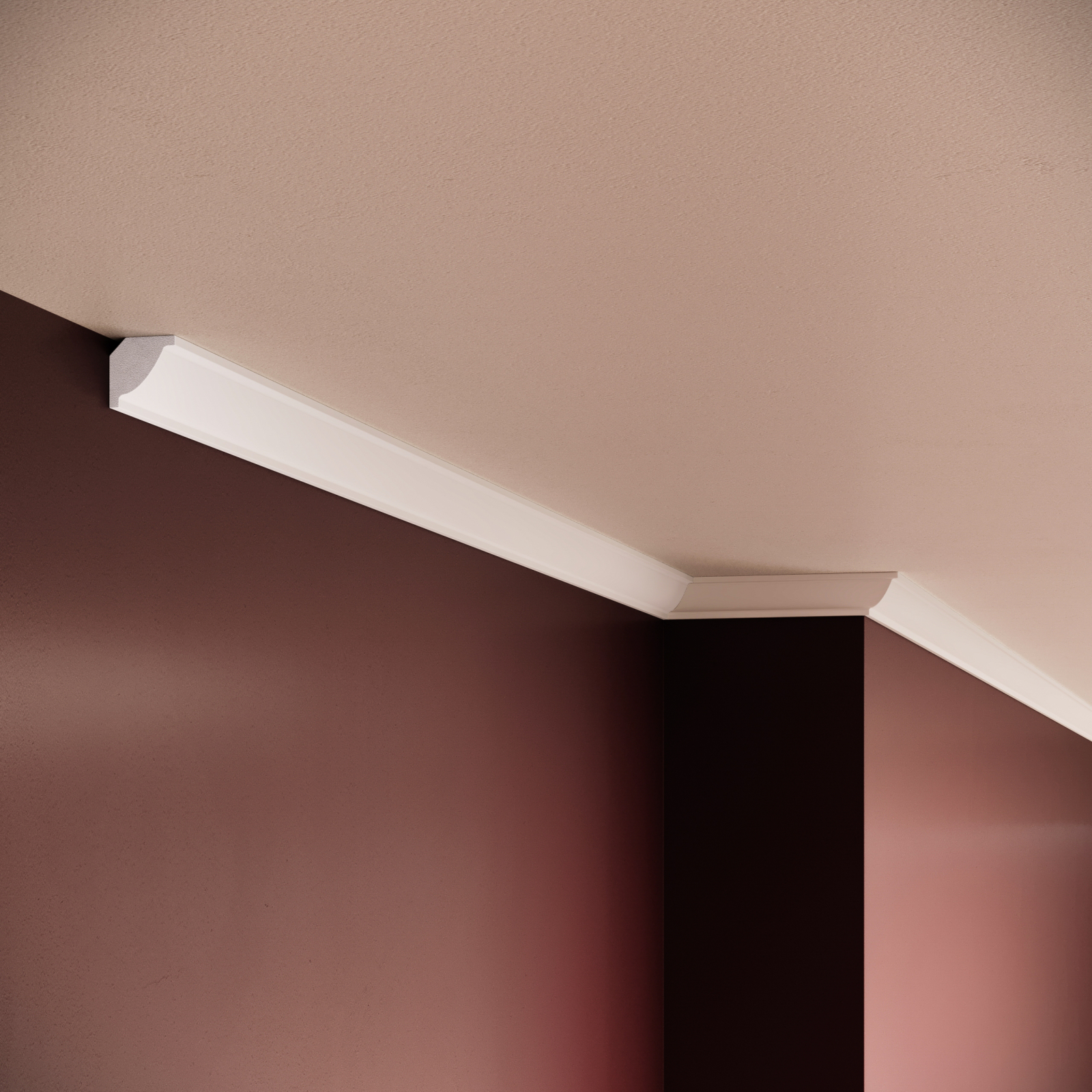 Cornisa decorativa din polimer rigid C2 - 2.2x2.2x200 cm