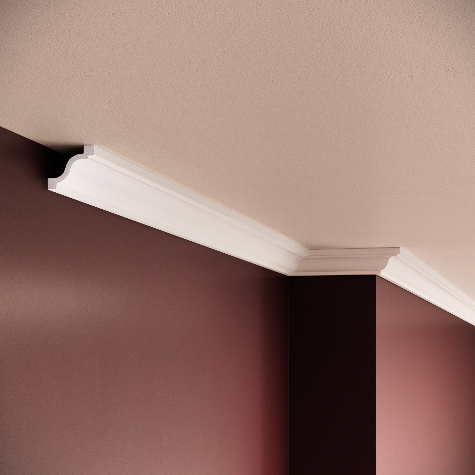 Cornisa decorativa din polimer rigid C20 - 3x3.5x200 cm