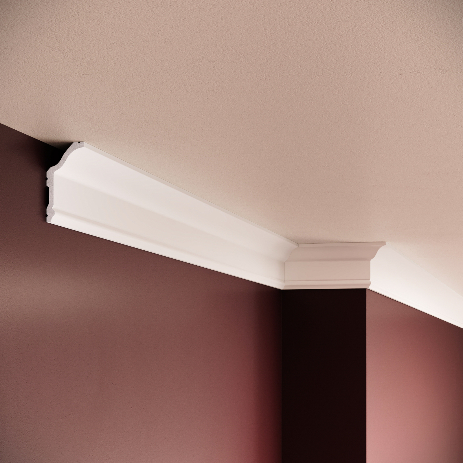 Cornisa decorativa din polimer rigid C23 - 5.7x2.9x200 cm